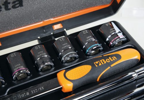 Beta 920MC/C1419 részes készlet 14 színezett hatszögű dugókulcs és 5 tartozék, fémdobozban