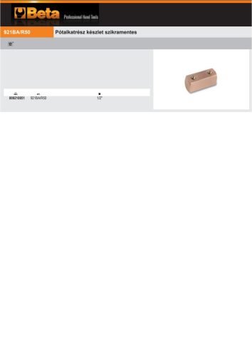 Beta 921BA/R50 Átnyomós irányváltós racsnihoz négyszög közbetét 1/2" szikramentes