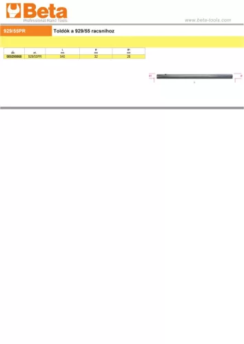 Beta 929/55PR Toldók a Beta 929/55 racsnihoz