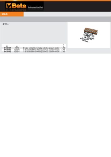 Beta 930/S13  13 részes erősített tizenkétszögű csőkulcs szerszám készlet