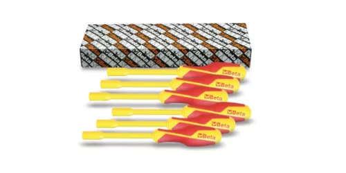 Beta 943MQ/S6 6 részes dugókulcs-csavarhúzó szerszám készlet nyéllel  szigetelt 1000V (943MQ) 5,5-6-7-8-10-13 mm