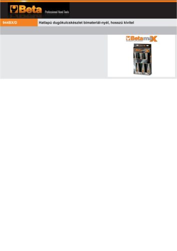 Beta 944Bx/D6 6 részes dugókulcs-csavarhúzó szerszám készlet bi-materiál nyéllel  5 - 6 - 7 - 8 - 10 - 13 mm