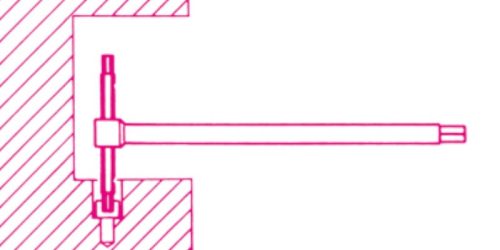 Beta 951AS T-szárú imbuszkulcs, a végeken hatszögprofil 3/32"