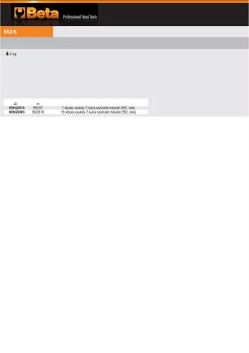 Beta 952/S7 7 részes csuklós T-kulcs szerszám készlet (952)