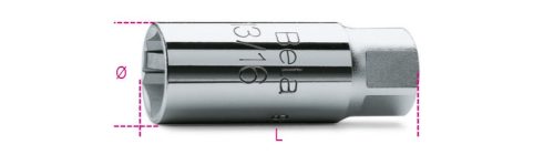 Beta 956E 3/8”-os gyertya-dugókulcs, krómozott, hatlapú 20,8mm