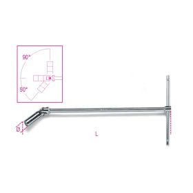 Beta 959 Csuklós T-gyertyakulcs, krómozott 14mm