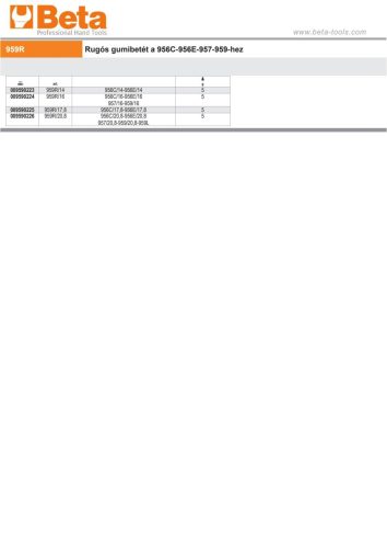 Beta 959R Rugós gumibetét a Beta 956C-956E-957-959 termékhez