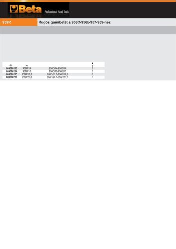 Beta 959R/17,8 Rugós gumibetét a Beta 956C-956E-957-959 termékhez