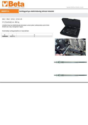 Beta 960EPC/L  Izzítógyertya elektródavég lehúzó készlet