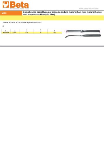 Beta 962C Gumiabroncs szerelővas pár cross és enduro motorokhoz, mini motorokhoz és mini terepmotorokhoz (dirt bike)