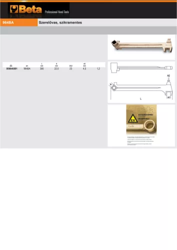Beta 964BA Szerelővas, szikramentes