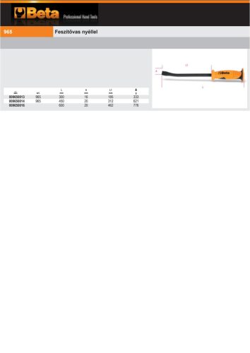 Beta 965 Feszítővas nyéllel 300mm