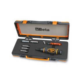   Beta 971/C8 Nyomatékcsavarhúzó tartozékokkal a guminyomás ellenőrző rendszerrel rendelkező gumiabroncs szelepek ellenőrzött meghúzásához