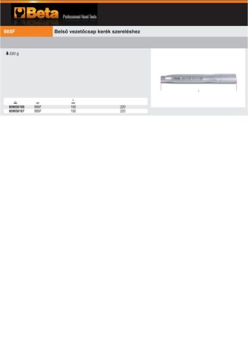 Beta 985M Külső vezetőcsap kerék szereléshez M12x1,25mm