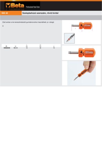 Beta 986 48 ​Szelepbehúzó szerszám, rövid kivitel 48mm