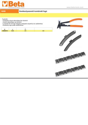 Beta 989B Keréksúlyszerelő kombinált fogó