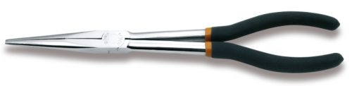 Beta 1009L/A Extra hosszú, egyenes, félkerekcsőrű műszerészfogó, különleges munkákhoz PVC-bevonattal 183mm