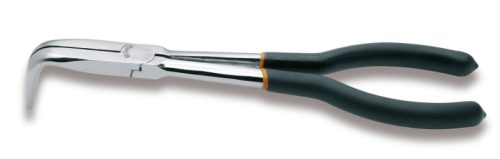 Beta 1009L/C Extra hosszú 90°-os hajlított, félkerekcsőrű műszerészfogó, különleges munkákhoz PVC-bevonattal 253mm