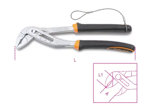 Beta 1048BMHS Vízpumpafogó, villás, bimateriál nyél 250mm H-SAFE