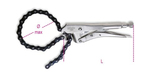 Beta 1064 Láncos önzáró fogó, krómozott 230mm