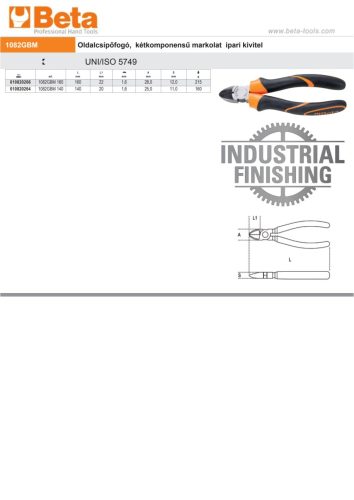 Beta 1082GBM 140 Oldalcsípőfogó kétkomponensű