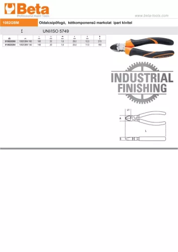 Beta 1082GBM 160 Oldalcsípőfogó kétkomponensű