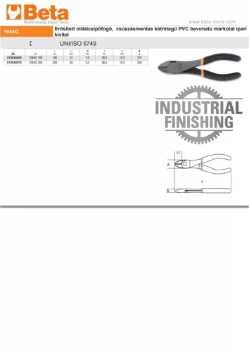 Beta 1084G 160 Erősített oldalcsípőfogó