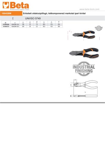Beta 1084GBM 160 Erősített oldalcsípőfogó