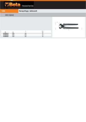 Beta 1096 Harapófogó, lakkozott 160mm