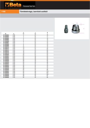 Beta 1105 Tömítéskivágó, barnított acélból 2mm