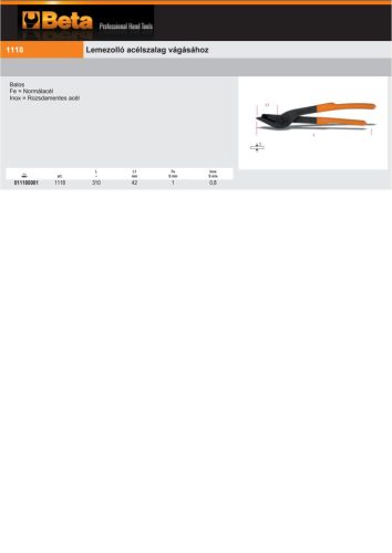 Beta 1118 Lemezolló acélszalag vágásához 310mm