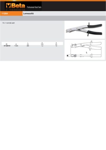 Beta 1120A Lemezolló 280mm