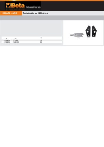 Beta 1120ARL Tartalékkés a Beta 1120A lemezollóhoz