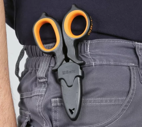 Beta 1128BAX Kettős hatású villanyszerelő olló, lépcsős profil, rozsdamentes acél, DLC bevonat 150mm