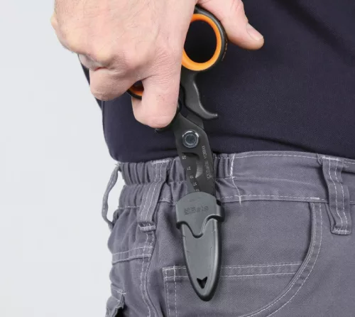 Beta 1128BAX Kettős hatású villanyszerelő olló, lépcsős profil, rozsdamentes acél, DLC bevonat 150mm