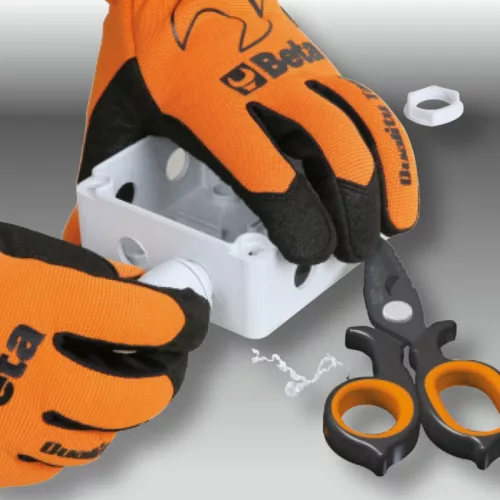 Beta 1128BAXHS Kettős hatású villanyszerelő olló, lépcsős profil, rozsdamentes acél, DLC bevonat 150mm H-SAFE