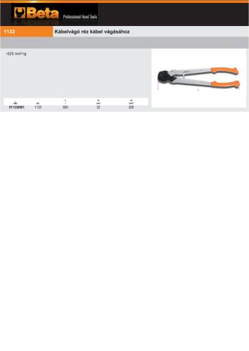 Beta 1133 Kábelvágó réz kábel vágásához 600mm
