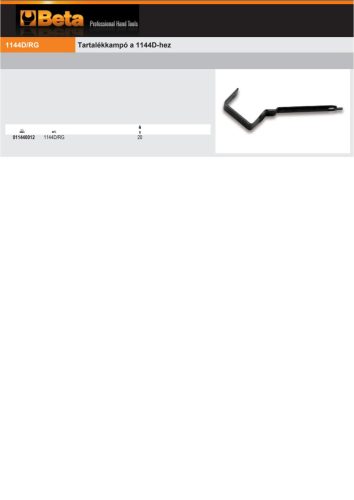 Beta 1144D/RG Tartalékkampó a Beta 1144D-hez