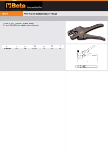 Beta 1148A Automata kábelcsupaszoló fogó