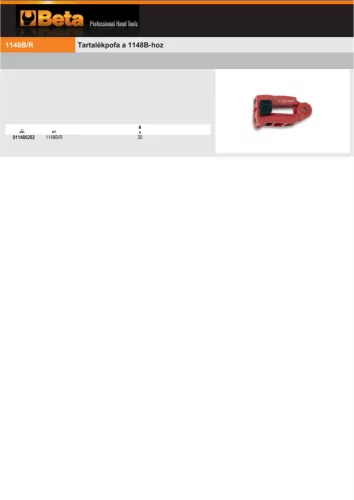 Beta 1148B/R Tartalékpofa a Beta 1148B-hoz
