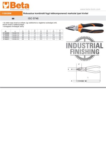 Beta 1150GBM 160 Robusztus kombinált fogó
