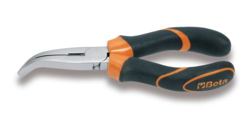 Beta 1164BM Hajlított extra hosszú laposfogó, krómozott, gumibetétes műanyag szárral 200mm
