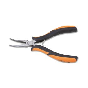   Beta 1178BM/P Elektronikai hajlított félkerekcsőrű fogó, hosszított kivitel, polírozott bimateriális szár 140mm