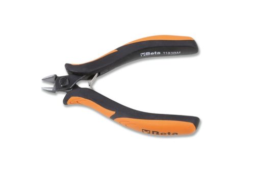 Beta 1183BM Speciális elektronikai oldalcsípőfogó, lekerekített pofával bimateriális szár 120mm