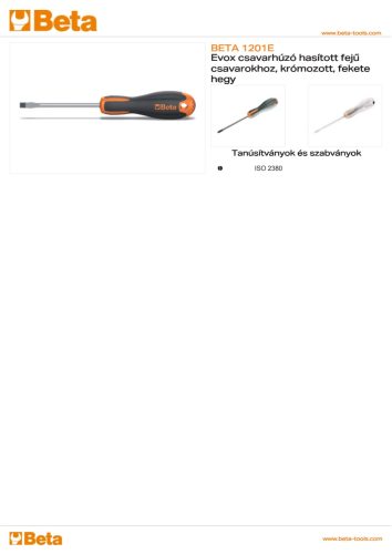 Beta 1201E Csavarhúzó hasítottfejű 3X75mm
