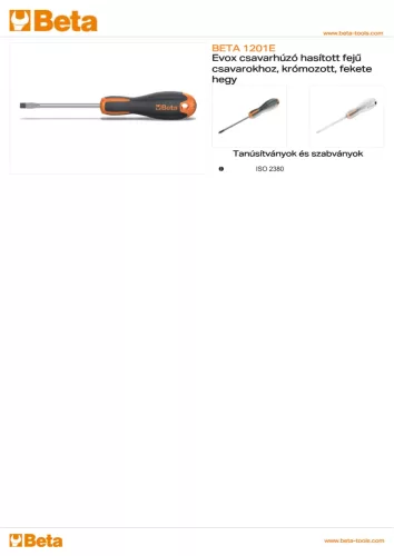 Beta 1201E Csavarhúzó hasítottfejű 5,5X150mm