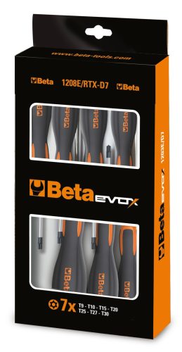 Beta 1208E/RTx-D7 7 darabos csavarhúzó készlet Tamper Resistant Torx® csavarokhoz (1208E)