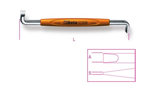 Beta 1236B Sarokcsavarhúzó hasítottfejű csavarokhoz 0,8x4mm