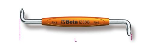 Beta 1238B Sarokcsavarhúzó Phillips®-csavarokhoz PH1-PH2mm