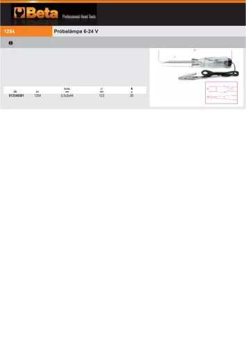 Beta 1254 Próbalámpa 6-24 V